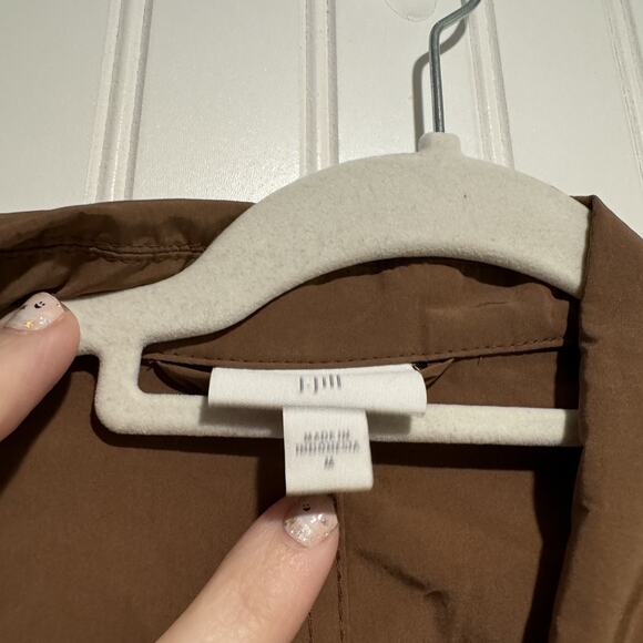 J Jill Brown Windbreaker Jacket Utility Size Medium - Picture 5 of 7